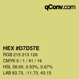 カラーコード: HEX #D7D57E | qconv.com