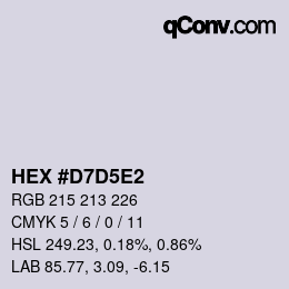カラーコード: HEX #D7D5E2 | qconv.com