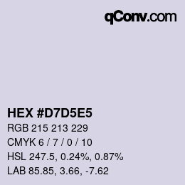 Color code: HEX #D7D5E5 | qconv.com