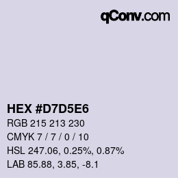 カラーコード: HEX #D7D5E6 | qconv.com