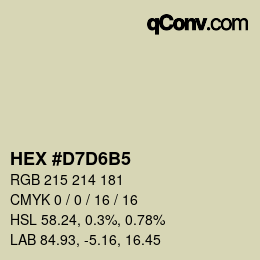 Color code: HEX #D7D6B5 | qconv.com