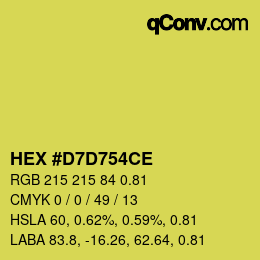 Farbcode: HEX #D7D754CE | qconv.com