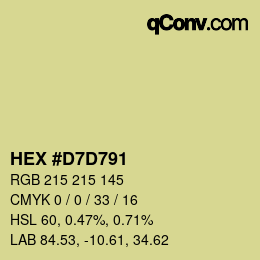 Color code: HEX #D7D791 | qconv.com