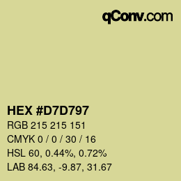Color code: HEX #D7D797 | qconv.com