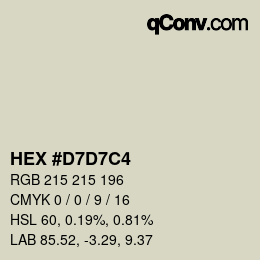 Color code: HEX #D7D7C4 | qconv.com