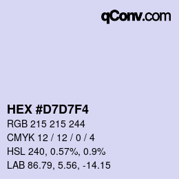 Color code: HEX #D7D7F4 | qconv.com