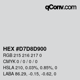 Color code: HEX #D7D8D900 | qconv.com