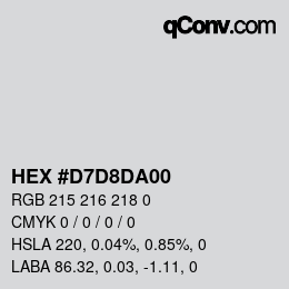 Color code: HEX #D7D8DA00 | qconv.com