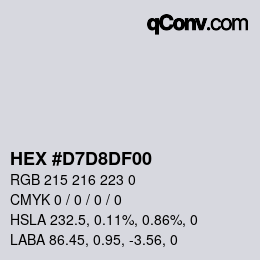 Color code: HEX #D7D8DF00 | qconv.com
