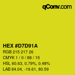 Color code: HEX #D7D91A | qconv.com