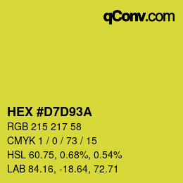 Color code: HEX #D7D93A | qconv.com