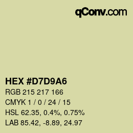 カラーコード: HEX #D7D9A6 | qconv.com