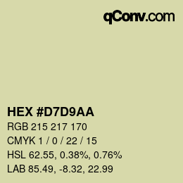 Farbcode: HEX #D7D9AA | qconv.com