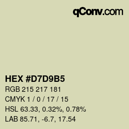 Code couleur: HEX #D7D9B5 | qconv.com