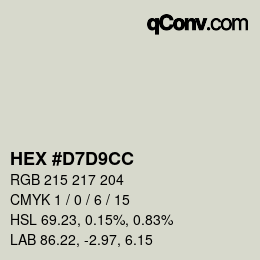 颜色代码: HEX #D7D9CC | qconv.com