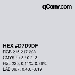 Color code: HEX #D7D9DF | qconv.com