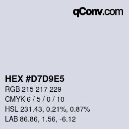 カラーコード: HEX #D7D9E5 | qconv.com