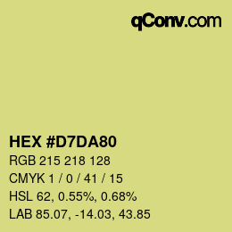 Color code: HEX #D7DA80 | qconv.com