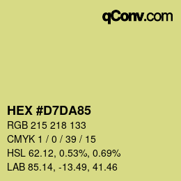 Code couleur: HEX #D7DA85 | qconv.com