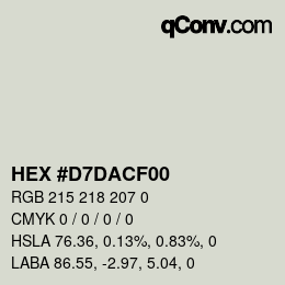 Color code: HEX #D7DACF00 | qconv.com