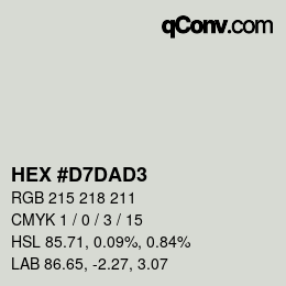 Color code: HEX #D7DAD3 | qconv.com