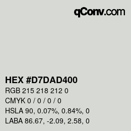 Color code: HEX #D7DAD400 | qconv.com
