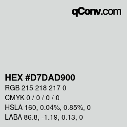 Color code: HEX #D7DAD900 | qconv.com