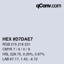 Farbcode: HEX #D7DAE7 | qconv.com