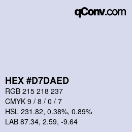 カラーコード: HEX #D7DAED | qconv.com