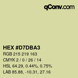 颜色代码: HEX #D7DBA3 | qconv.com