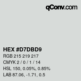 Color code: HEX #D7DBD9 | qconv.com