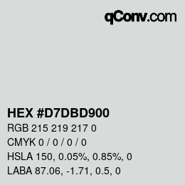 Color code: HEX #D7DBD900 | qconv.com