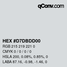 Color code: HEX #D7DBDD00 | qconv.com