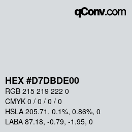 Color code: HEX #D7DBDE00 | qconv.com