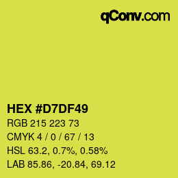 颜色代码: HEX #D7DF49 | qconv.com