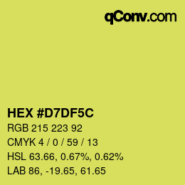 Color code: HEX #D7DF5C | qconv.com