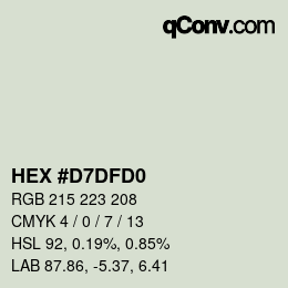 Farbcode: HEX #D7DFD0 | qconv.com
