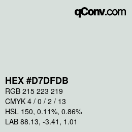 Color code: HEX #D7DFDB | qconv.com