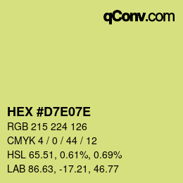 Color code: HEX #D7E07E | qconv.com