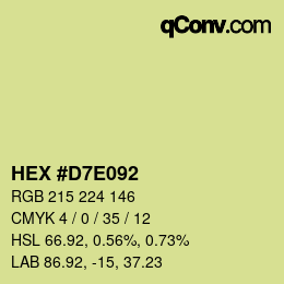 Código de color: HEX #D7E092 | qconv.com