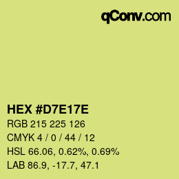 カラーコード: HEX #D7E17E | qconv.com