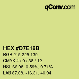 Color code: HEX #D7E18B | qconv.com