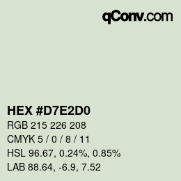 Color code: HEX #D7E2D0 | qconv.com