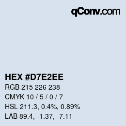 Color code: HEX #D7E2EE | qconv.com