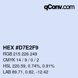 Color code: HEX #D7E2F9 | qconv.com