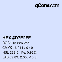 Color code: HEX #D7E2FF | qconv.com