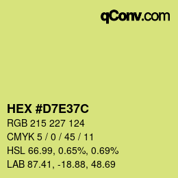 Color code: HEX #D7E37C | qconv.com