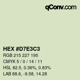 Color code: HEX #D7E3C3 | qconv.com