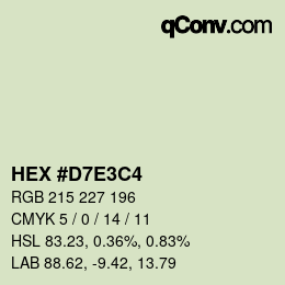 Color code: HEX #D7E3C4 | qconv.com