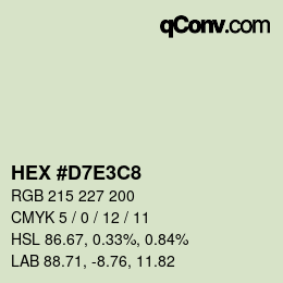 Color code: HEX #D7E3C8 | qconv.com